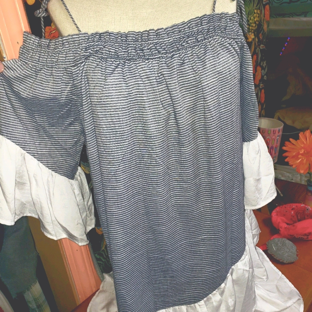 Its a longer off the shoulders shirt